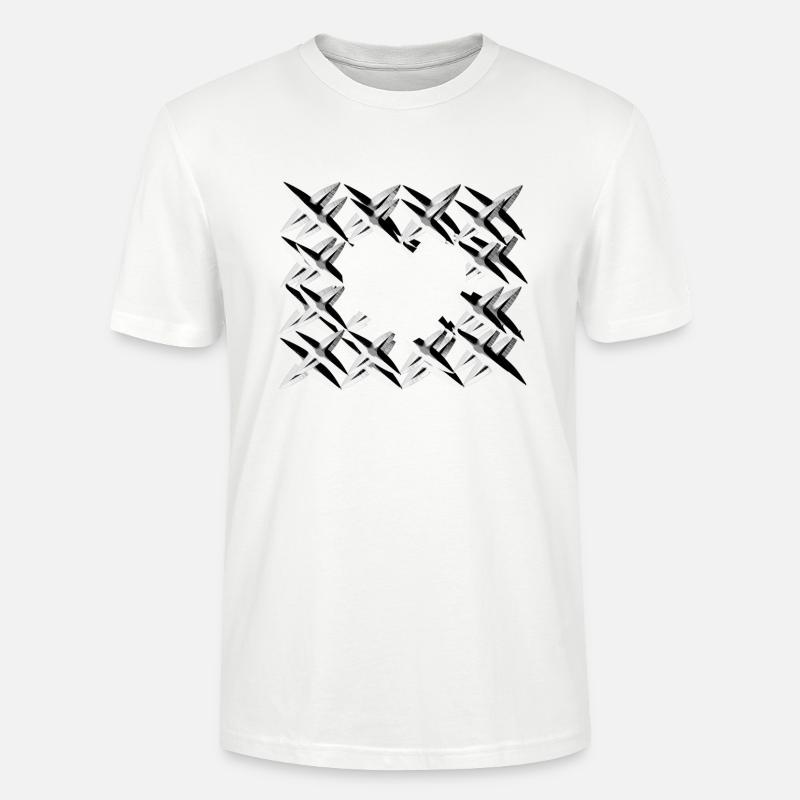 pattern cross net grey - Stanley/Stella CRAFTER Unisex Organic T-Shirt - white