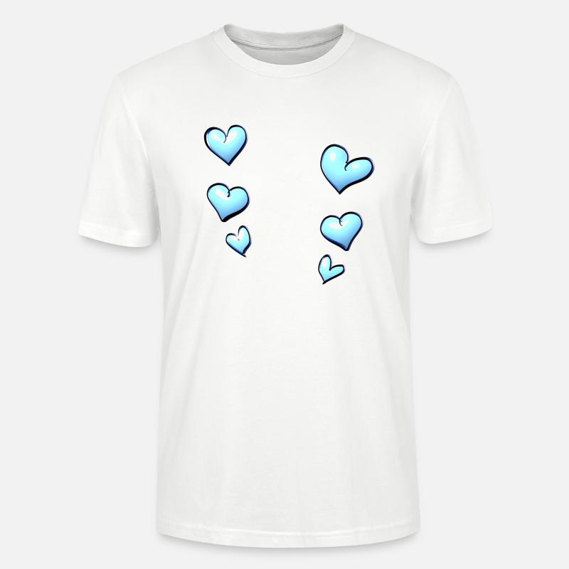 hearts pattern blue - Stanley/Stella CRAFTER Unisex Organic T-Shirt - white