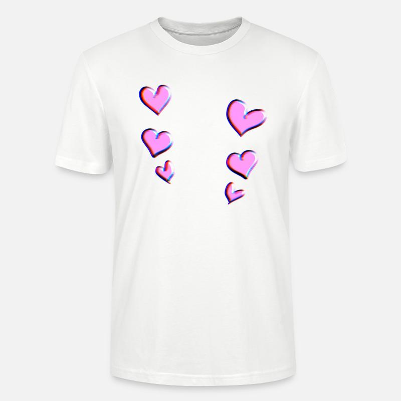 pinke herzen herz muster - Stanley/Stella Unisex Bio-T-Shirt CRAFTER - Weiß