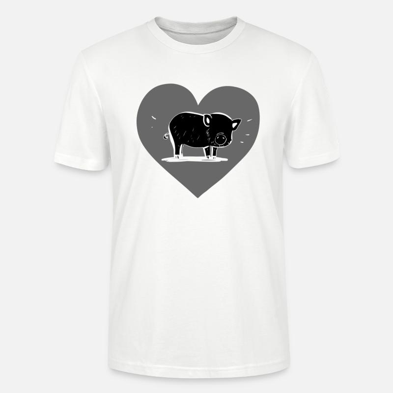Schwein Tier herz - Stanley/Stella Unisex Bio-T-Shirt CRAFTER - Weiß