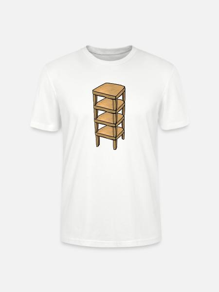 Wooden shelf furniture cartoon symbol - Stanley/Stella CRAFTER Unisex Organic T-Shirt - white
