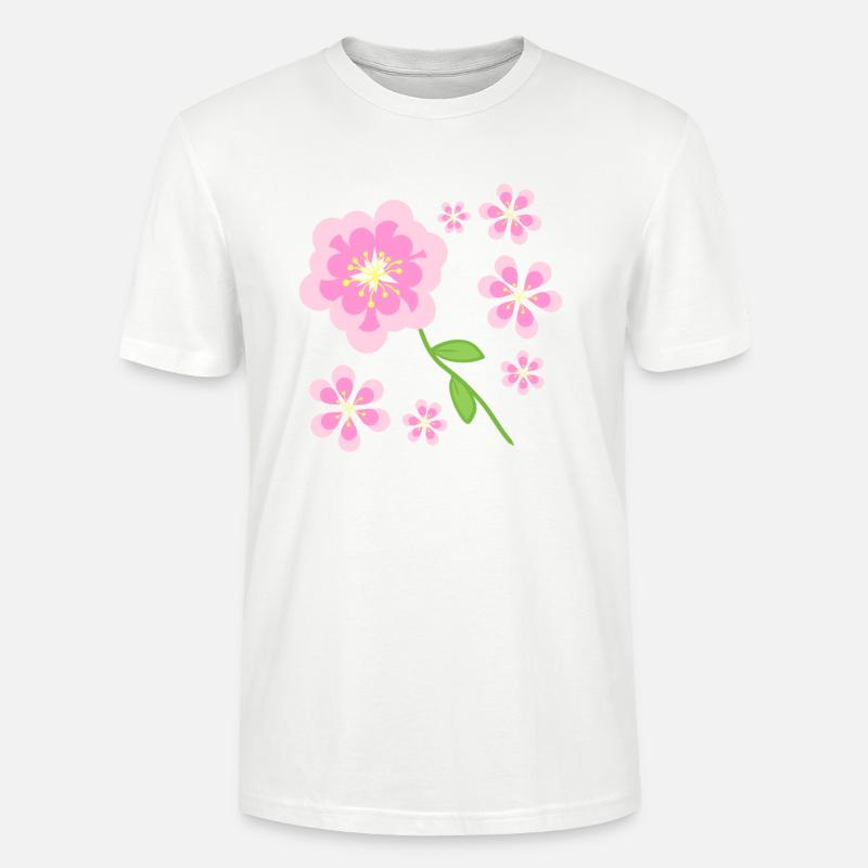 rosa blumen muster - Stanley/Stella Unisex Bio-T-Shirt CRAFTER - Weiß