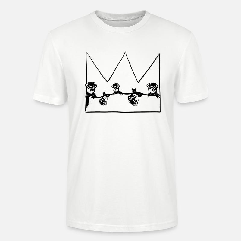 Grey crown natural flower shape - Stanley/Stella CRAFTER Unisex Organic T-Shirt - white