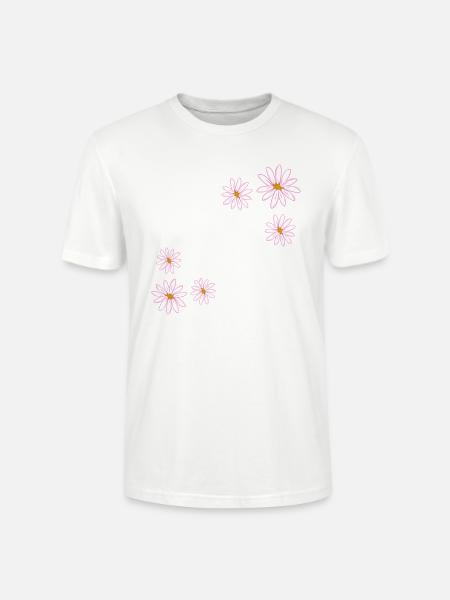 rosa blomster blomst planter blomst - Stanley/Stella CRAFTER unisex økologisk T-skjorte - hvit