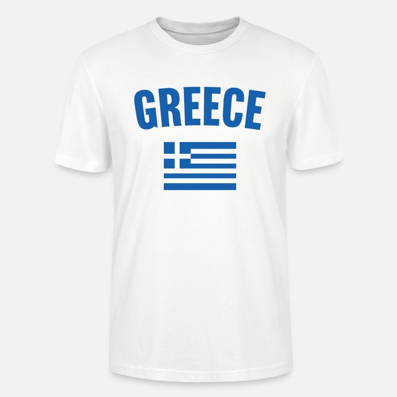 Drapeau de la Grèce - T-shirt bio CRAFTER Stanley Stella Unisexe - blanc