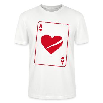 Herz Ass Poker Kostüm Damen Karneval Lustig - Stanley/Stella Unisex Bio-T-Shirt CRAFTER - Weiß - Vorne - Alina (178cm) & Michal (187cm)