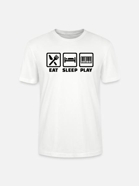 Eat Sleep Piano - T-shirt bio CRAFTER Stanley Stella Unisexe - blanc