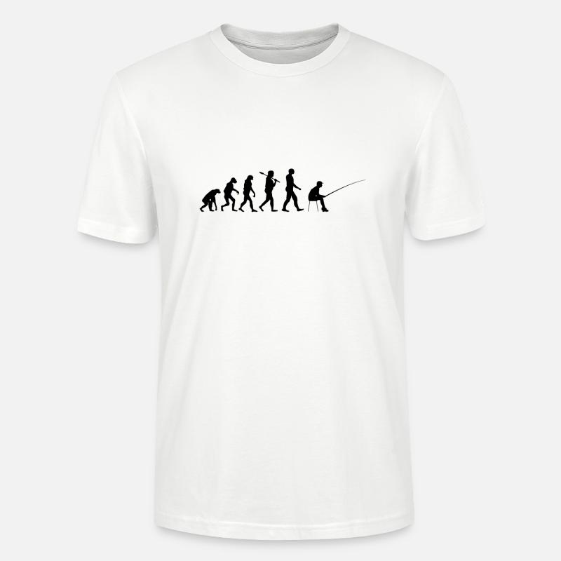 Angler Evolution angeln Geschenk - Stanley/Stella Unisex Bio-T-Shirt CRAFTER - Weiß