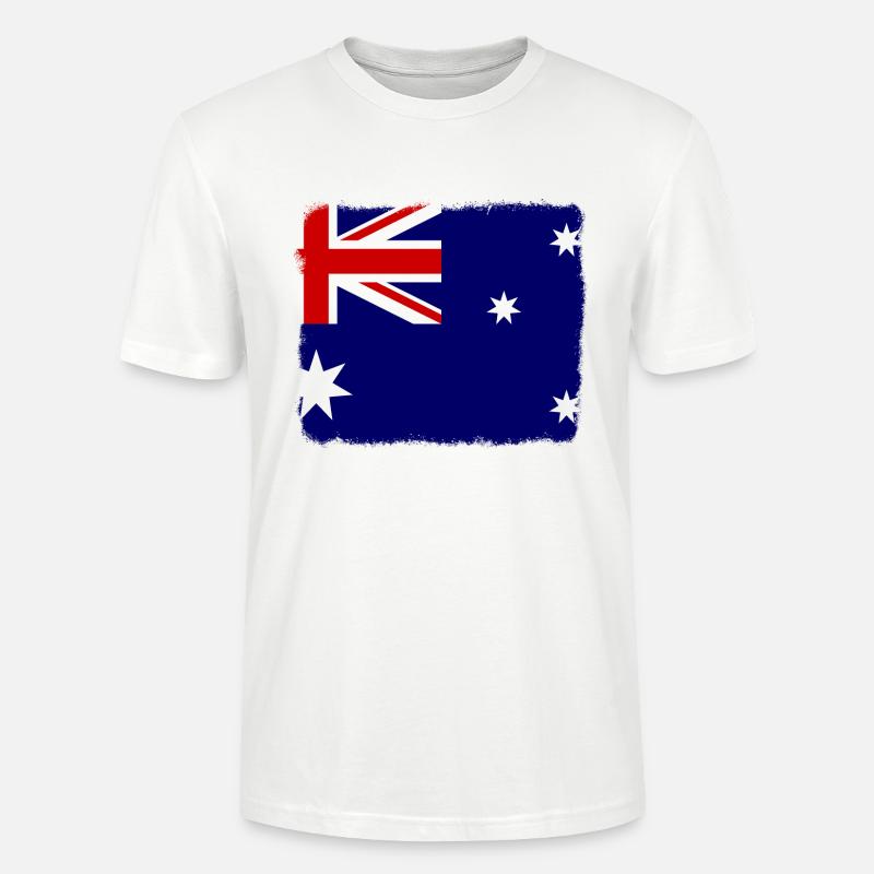 Drapeau australien sous drapeau australien - T-shirt bio CRAFTER Stanley Stella Unisexe - blanc