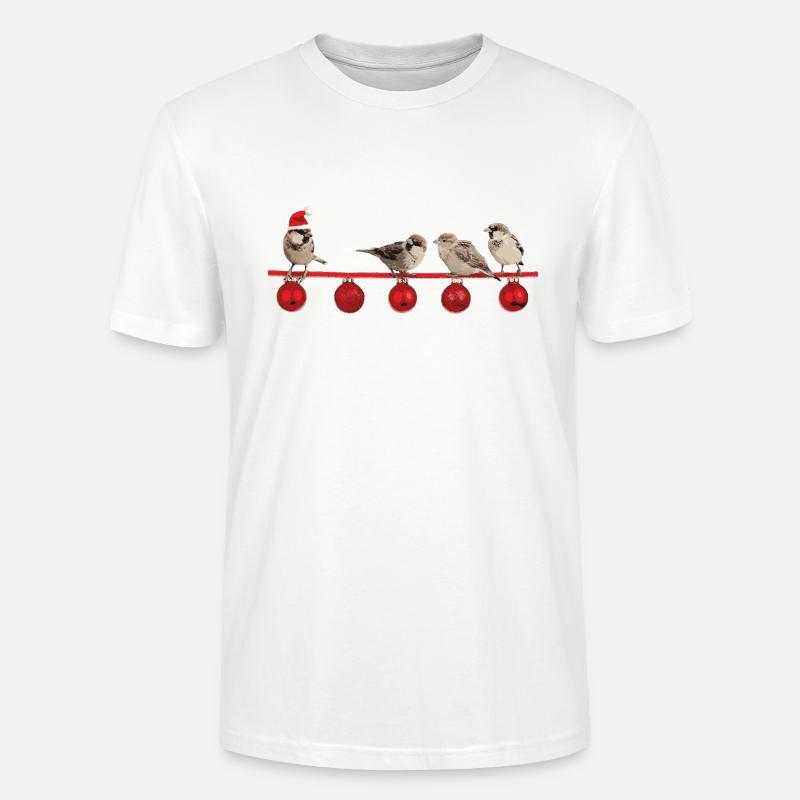 Weihnachten Vogel - Stanley/Stella Unisex Bio-T-Shirt CRAFTER - Weiß