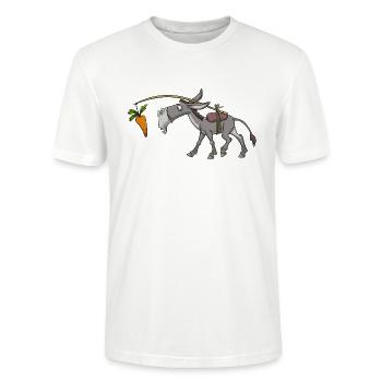 Esel Muli Maultier - Stanley/Stella Unisex Bio-T-Shirt CRAFTER - Weiß - Vorne - Alina (178cm) & Michal (187cm)