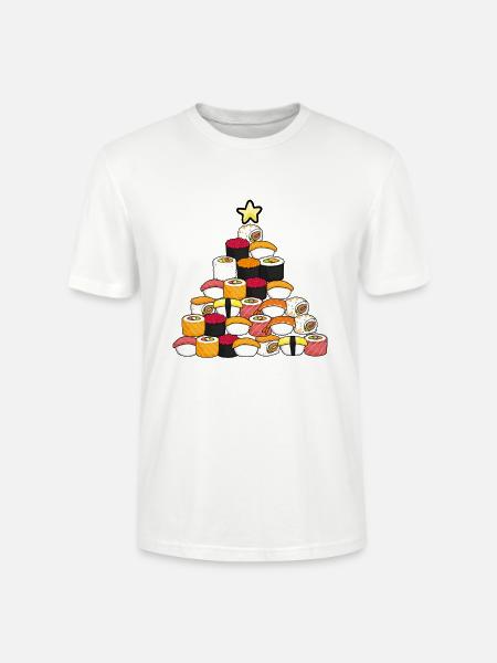 Weißer Weihnachtsbaum Im Sushi-stil - Stanley/Stella Unisex Bio-T-Shirt CRAFTER - Weiß