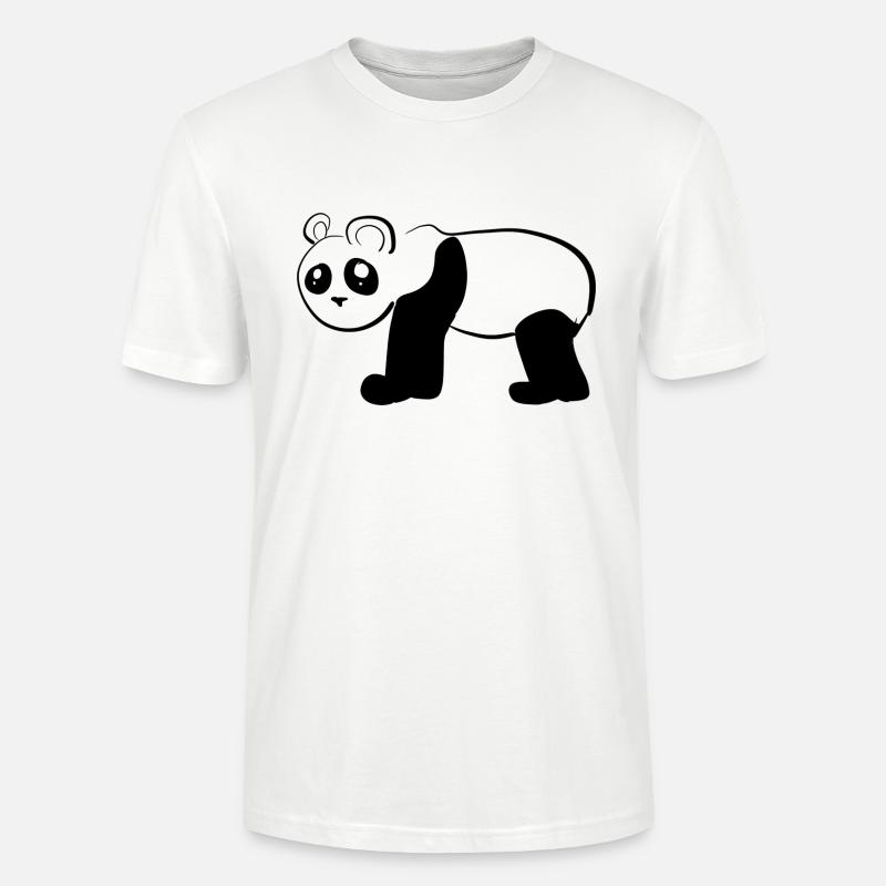 Bär Panda Tier Symbol - Stanley/Stella Unisex Bio-T-Shirt CRAFTER - Weiß