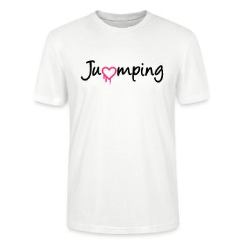 jumping trampoline girl jump jump gift - Stanley/Stella CRAFTER Unisex Organic T-Shirt - white - Front - Alina (178cm) & Michal (187cm)