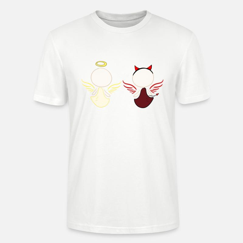 Teufel Engel Symbol Gut Böse - Stanley/Stella Unisex Bio-T-Shirt CRAFTER - Weiß