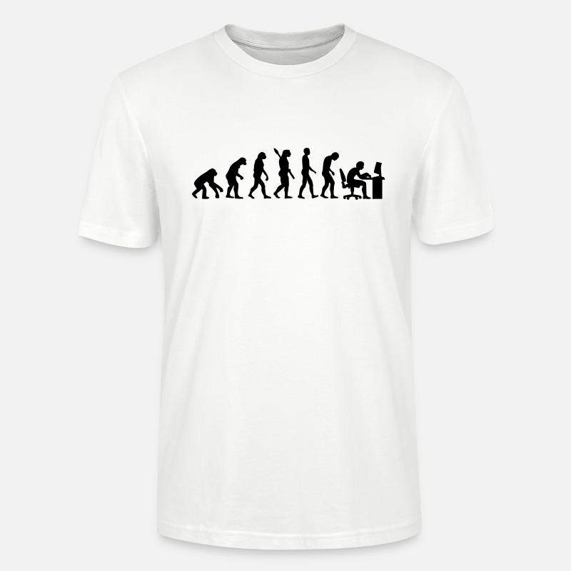 Evoluutio tietokone - Stanley/Stella CRAFTER unisex luomu-t-paita - valkoinen
