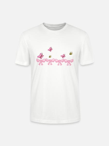 grinding pink butterfly natural - Stanley/Stella CRAFTER Unisex Organic T-Shirt - white