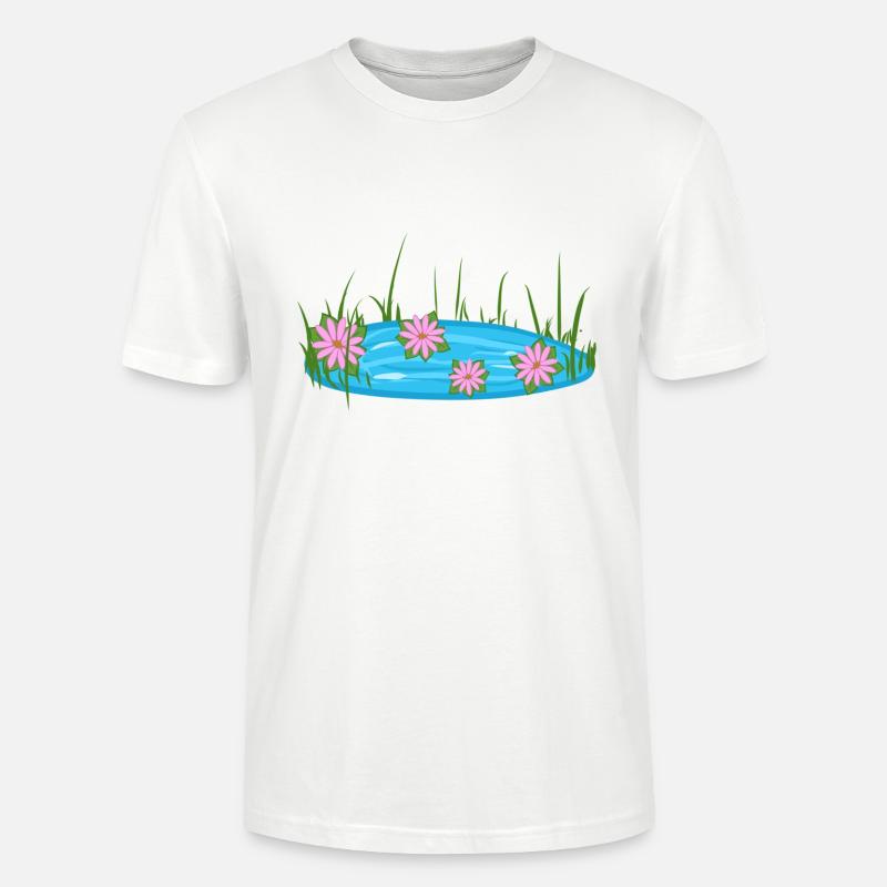 Étang Puddle Nature Fleurs Eau - T-shirt bio CRAFTER Stanley Stella Unisexe - blanc