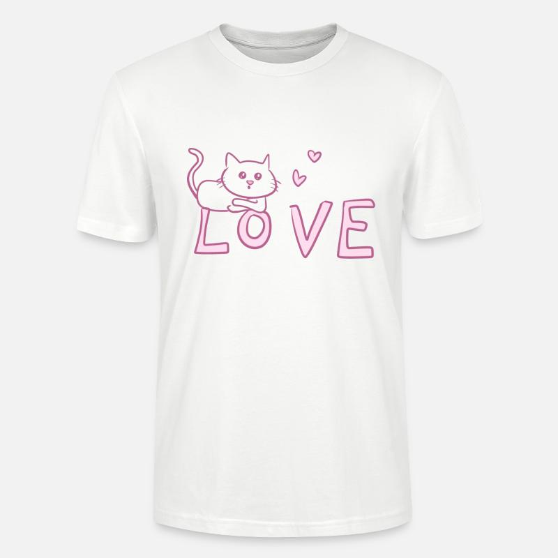 Cher symbole d’animal de chat - T-shirt bio CRAFTER Stanley Stella Unisexe - blanc