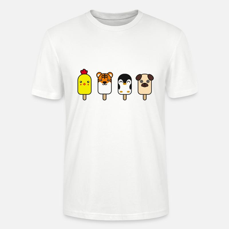 Tiere als Eis - Stanley/Stella Unisex Bio-T-Shirt CRAFTER - Weiß