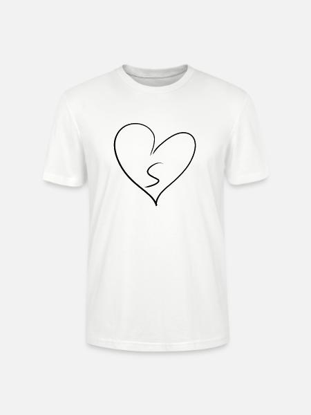 Heart Letter - Stanley/Stella CRAFTER Unisex Organic T-Shirt - white