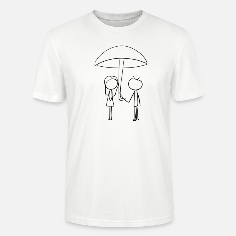 couple parapluie amour Saint-Valentin - T-shirt bio CRAFTER Stanley Stella Unisexe - blanc