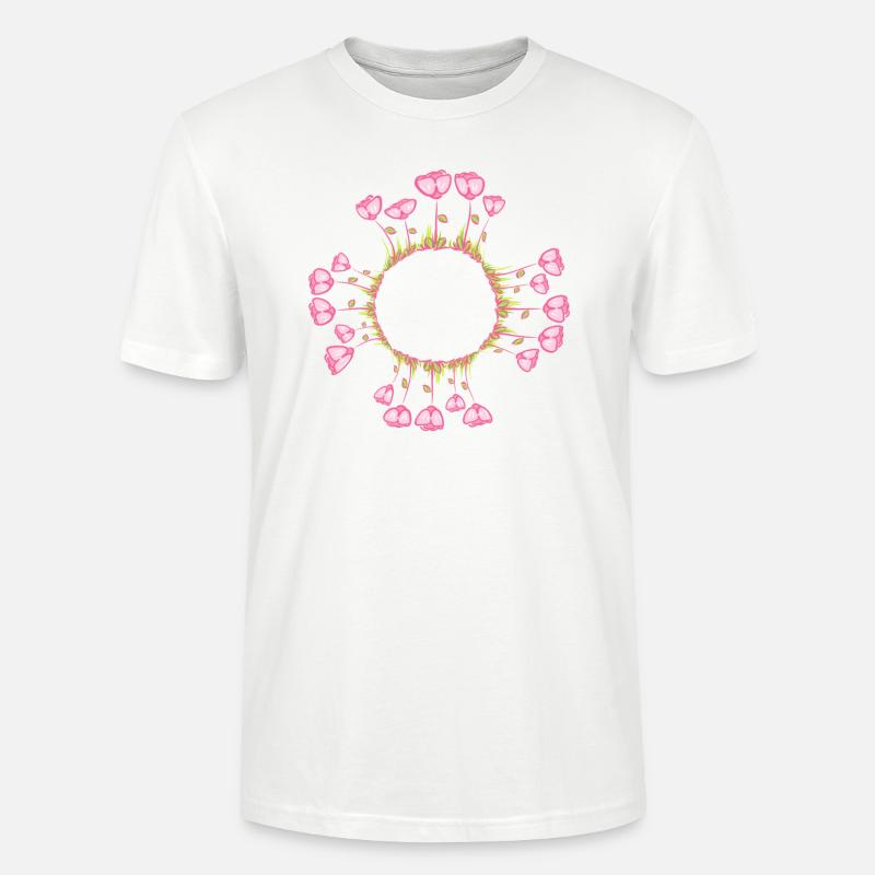 cercle fleurs naturelles roses rose - T-shirt bio CRAFTER Stanley Stella Unisexe - blanc