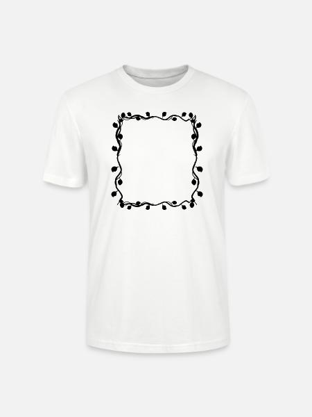 Leaves Square Branches Frame Square - Stanley/Stella CRAFTER Unisex Organic T-Shirt - white