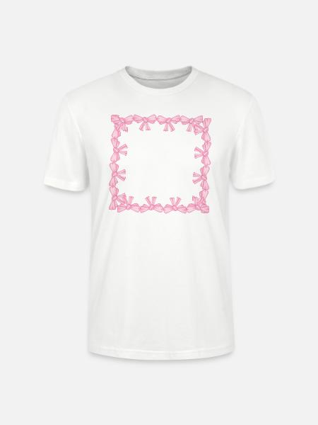 frame square square loop pink - Stanley/Stella CRAFTER Unisex Organic T-Shirt - white