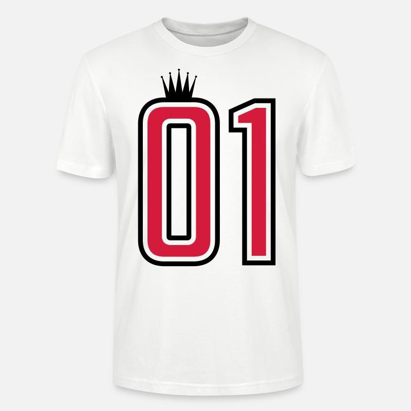 01 eins krone 1 nummer - Stanley/Stella Unisex Bio-T-Shirt CRAFTER - Weiß