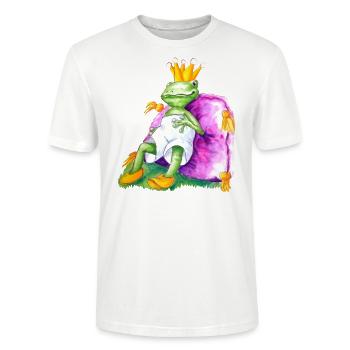 Frog King - Stanley/Stella CRAFTER Unisex Organic T-Shirt - white - Front - Alina (178cm) & Michal (187cm)