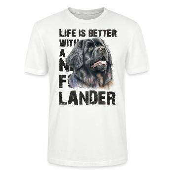 Neufundländer - Stanley/Stella Unisex Bio-T-Shirt CRAFTER - Weiß - Vorne - Alina (178cm) & Michal (187cm)