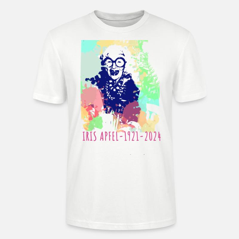 Illustration, bunt, Graffiti, Iris Apfel - Stanley/Stella Unisex Bio-T-Shirt CRAFTER - Weiß