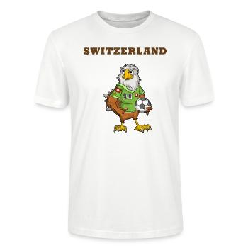 Suisse Oiseau / Éventail Suisse - T-shirt bio CRAFTER Stanley Stella Unisexe - blanc - Devant - Alina (178cm) & Michal (187cm)