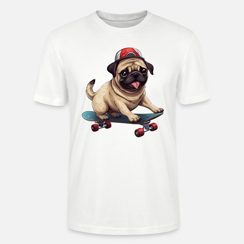 Skateboardender Mops: Dynamisches Hund- und - Stanley/Stella Unisex Bio-T-Shirt CRAFTER - undefined
