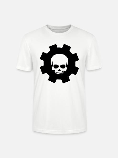 Crâne d'engrenage - T-shirt bio CRAFTER Stanley Stella Unisexe - blanc