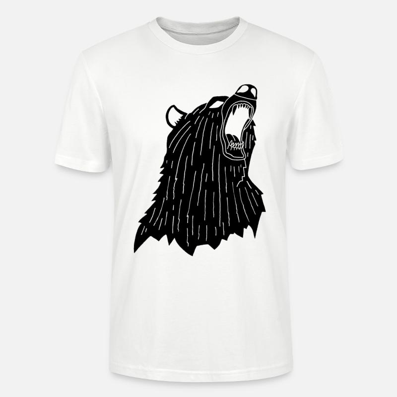 Wütender Schwarzbär - Stanley/Stella Unisex Bio-T-Shirt CRAFTER - Weiß