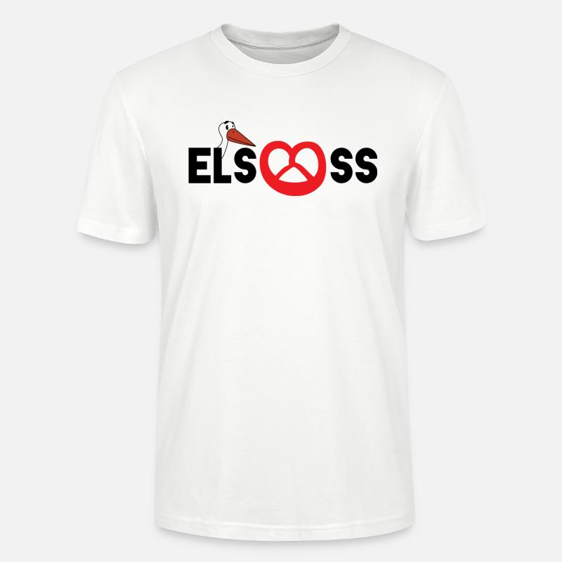 Alsace : cigogne & bretzel - T-shirt bio CRAFTER Stanley Stella Unisexe - blanc