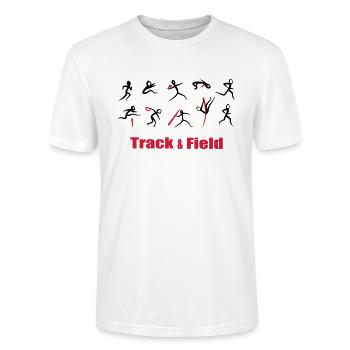 Decathlon, Track and Field - T-shirt bio CRAFTER Stanley Stella Unisexe - blanc - Devant - Alina (178cm) & Michal (187cm)