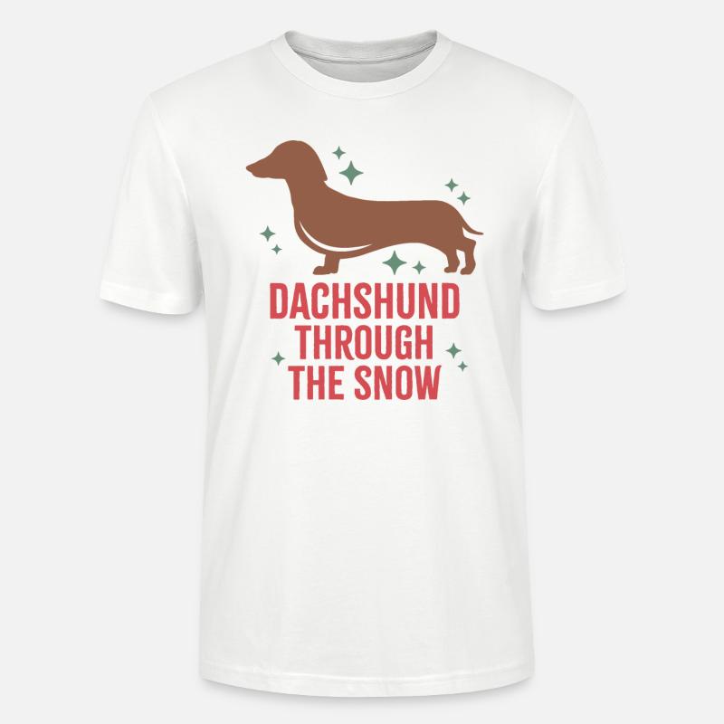 Dackel durch den Schnee - Stanley/Stella Unisex Bio-T-Shirt CRAFTER - Weiß