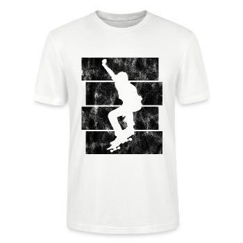 Skateboarder Skateboard Skater Skate Skateing - T-shirt bio CRAFTER Stanley Stella Unisexe - blanc - Devant - Alina (178cm) & Michal (187cm)