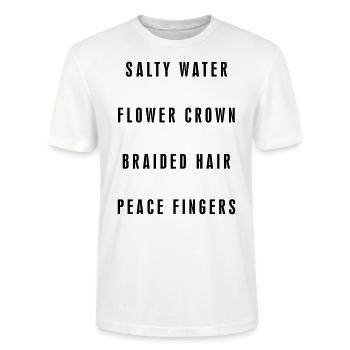 Eau salée, grains de fleurs - T-shirt bio CRAFTER Stanley Stella Unisexe - blanc - Devant - Alina (178cm) & Michal (187cm)