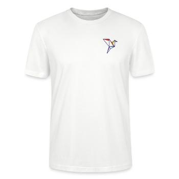 Country Bird Origami Logo Colorful - Stanley/Stella CRAFTER Unisex Organic T-Shirt - white - Front - Alina (178cm) & Michal (187cm)