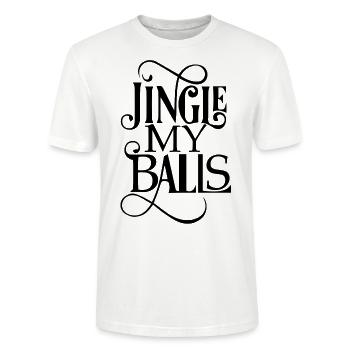 Jingle My Balls - Erwachsene Humor - Stanley/Stella Unisex Bio-T-Shirt CRAFTER - Weiß - Vorne - Alina (178cm) & Michal (187cm)