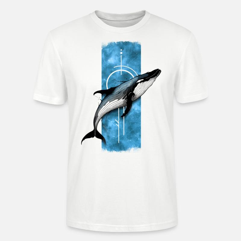Himmelblauer Leviathan: Blauwal-Majestät - Stanley/Stella Unisex Bio-T-Shirt CRAFTER - Weiß