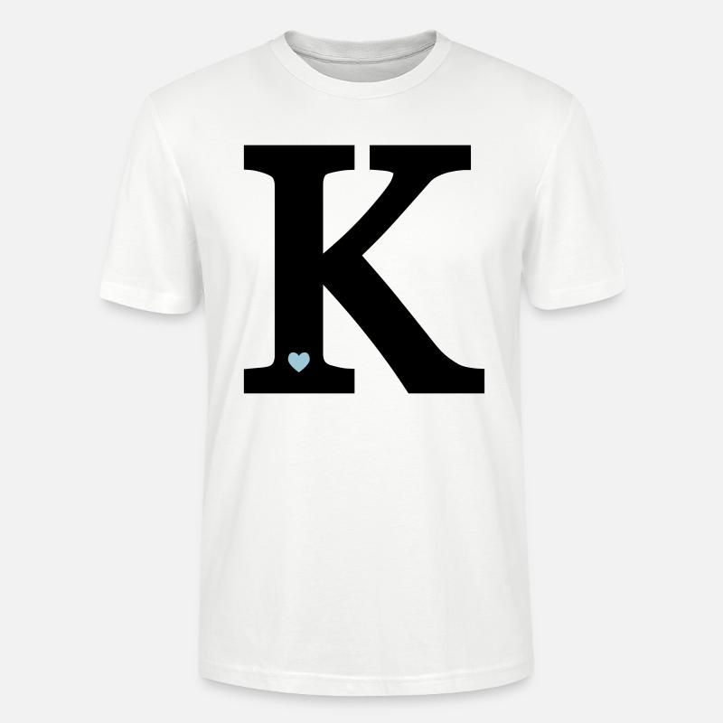 Lettre K initiale - T-shirt bio CRAFTER Stanley Stella Unisexe - blanc