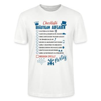Bräutigam Checkliste - Stanley/Stella Unisex Bio-T-Shirt CRAFTER - Weiß - Vorne - Alina (178cm) & Michal (187cm)