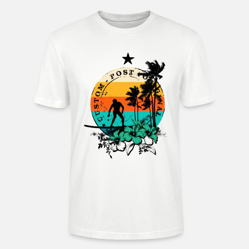 Surf rétro - T-shirt bio CRAFTER Stanley Stella Unisexe - blanc