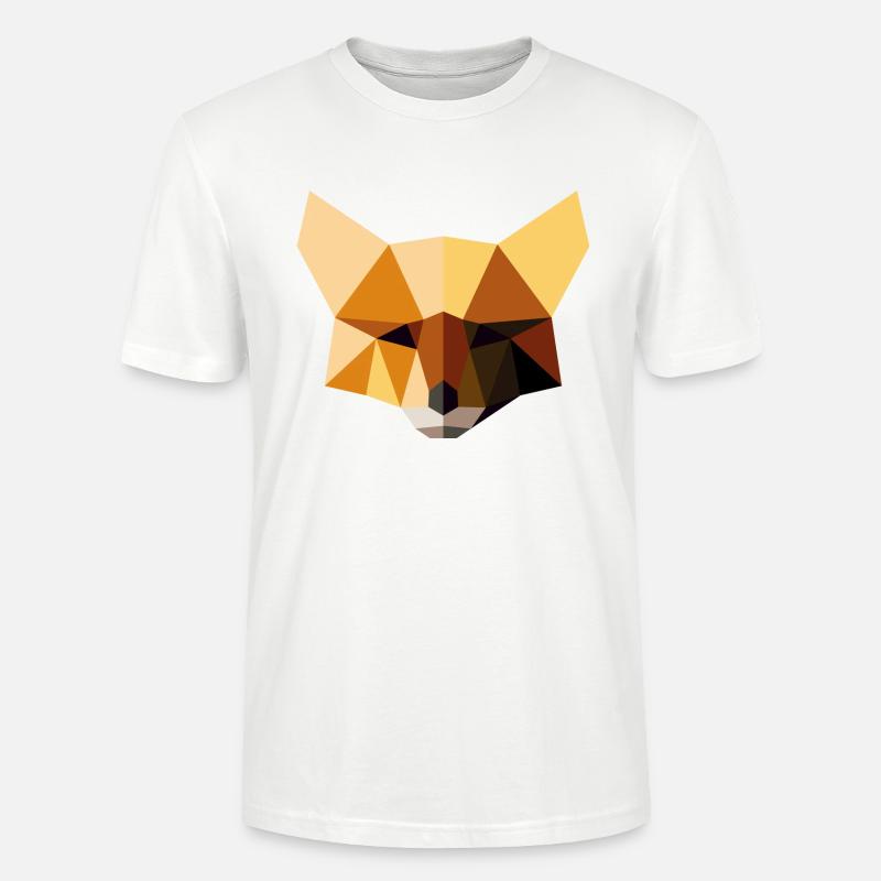 Renard Polygone - T-shirt bio CRAFTER Stanley Stella Unisexe - blanc