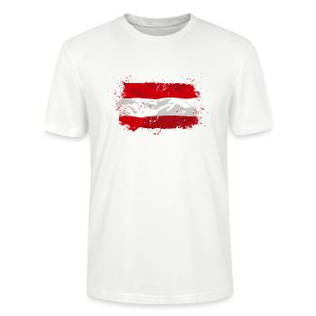 Austria Flag - Stanley/Stella Unisex Bio-T-Shirt CRAFTER - Weiß - Vorne - Alina (178cm) & Michal (187cm)